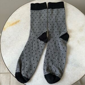 Men’s Polka Dot Novelty Mid Calf Gray Dress Socks Size 9-11 Minimalist Preppy